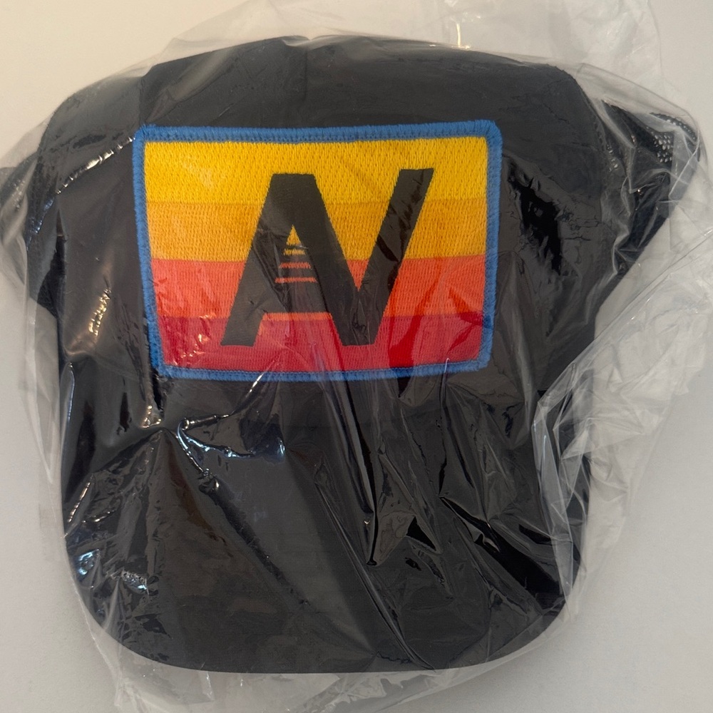 Aviator Nation Black Cap with Colorblock 'AV' Patch